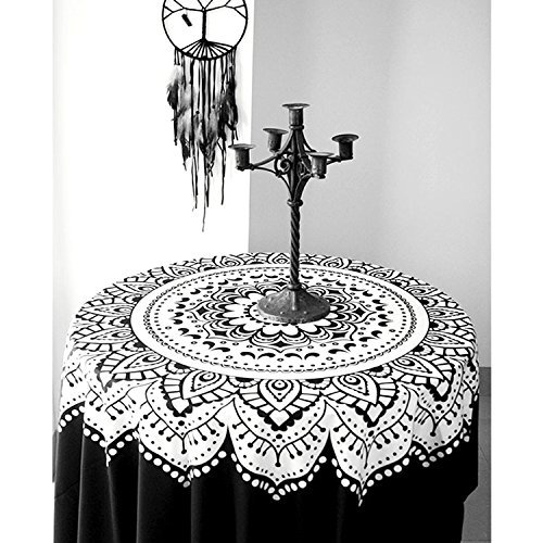 E-beauty Mandala Bohemian Tapestry Black and White Art Printing Wall Hanging Cloth - Indian Traditional Handicrafts- Wall Decor Hippie Tapestries …