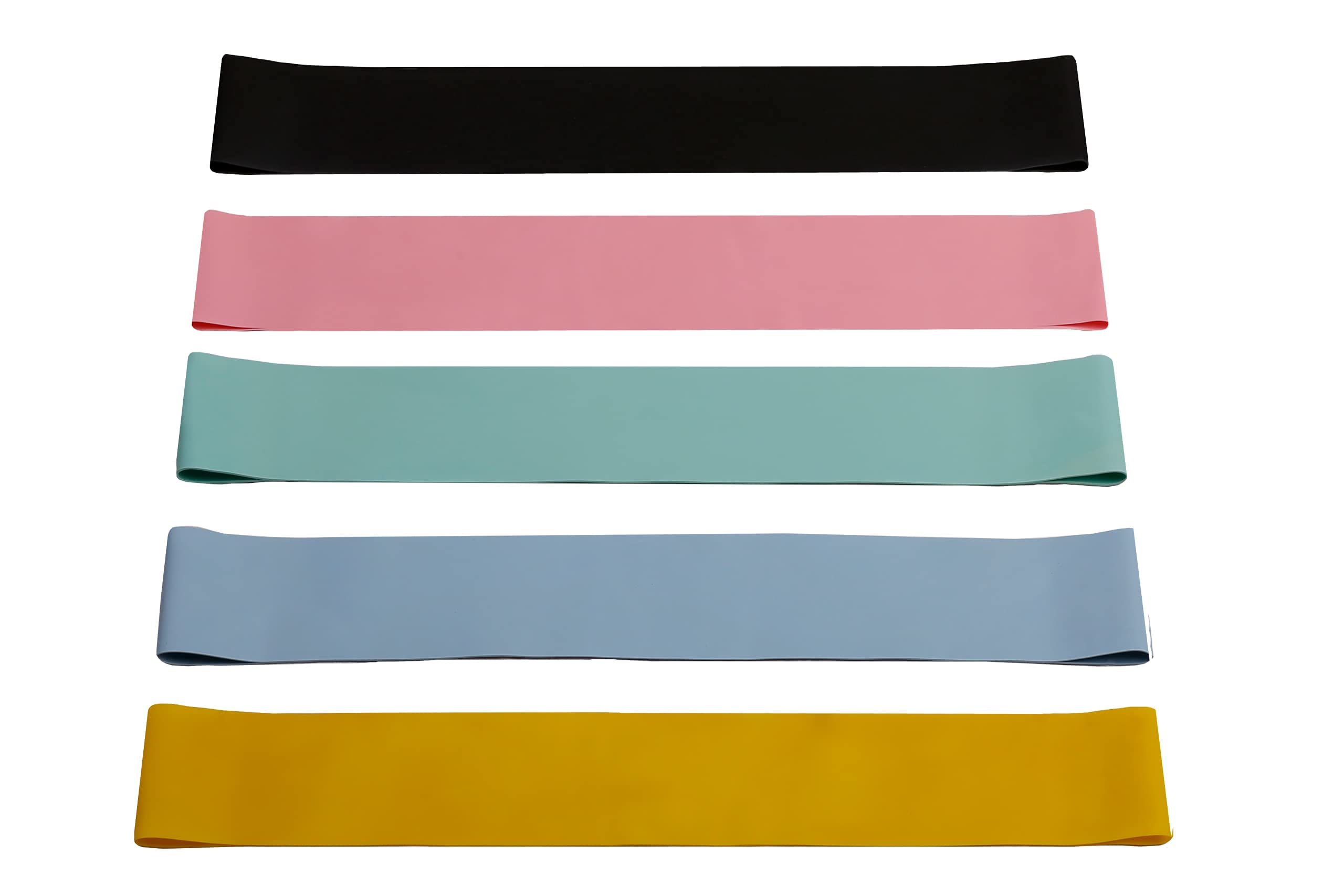 5 Resistance Bands Set - Premium Quality Natural Latex, Non-Toxic, Skin-Friendly, Ideal for Yoga, Pilates, Strength Training, and Injury Recovery (Blue Shade)