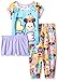 Disney Girls' Little Girls' Tsum Tsum 3-Piece Pajama Set, Blue/Purple, 4