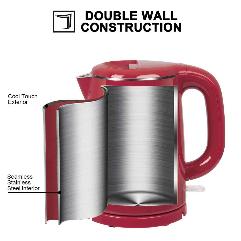 1.0L Secura Stainless Steel Double Wall Electric Kettle Water Heater