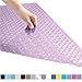 GORILLA GRIP Patented Bath Tub Shower Mat, Machine Washable Bathtub Floor Liner Mats, Suction Cups and Drain Holes to Keep Tubs Clean, Soft on Feet, Bathroom Essentials, 35x16 Inch, Clear Purple