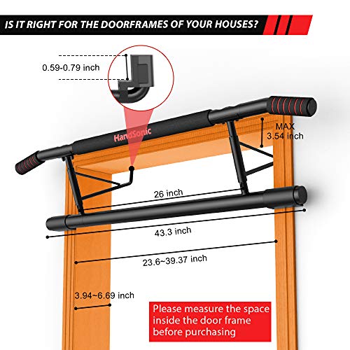 HANDSONIC Pull Up Bar Doorway, Chin up Bar no Screws, Heavy Duty