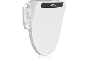 Hawkrown Electric Smart Toilet Seat, Upgraded Heated Bidet with Adjustable Instant Warm Water and Warm Dryer, Night Light, Slow Close Lid (Elongated (Side Arm Control))