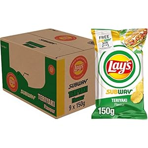 Lay’s Iconic Restaurant Flavours Chips Subway Teriyaki, Doos 9 stuks x 150 g