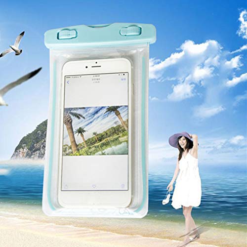 OmkuwlQ Universal Luminous Waterproof Smartphone Case Responsive Underwater Dry Pouch Bag Random Color