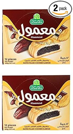 بسكويت معمول محشو بالتمر السعودي كبير 12 قطعة 2 علبة بسكويت معمول محشو بالتمر السعودي 12 قطعة كبيرة Amazon.com البقالة الذواقة