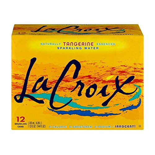 La Croix Naturally Essenced Tangerine Flavored Sparkling Water, 12oz Can (Pack of 2, Total of 24 Oz)