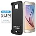 Stalion Galaxy S6 Battery Case Stamina Rechargeable Extended Charging Case (Jet Black) 3500mAh Protective Charger Cover with LED Charge Indicator Light