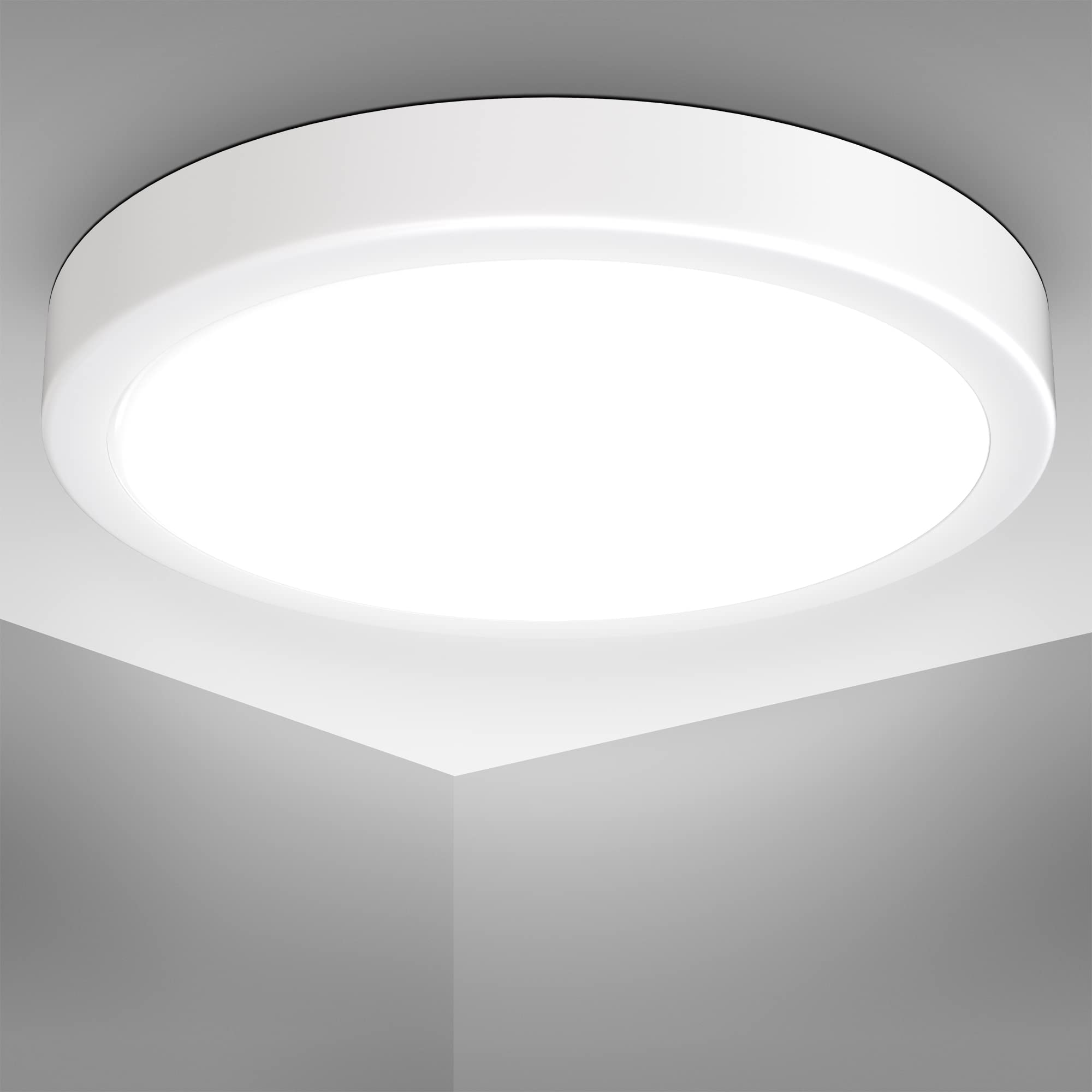 B.K.Licht 18W LED Ceiling lamp, Neutral White Light 4.000K, 28cm / 11in Diameter, 2.000 Lumen, White — image 1