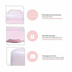 SETLUX 10in Plastic Cake Carrier with Handle, Round