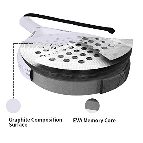ianoni Tennis Padel Beach Racket Tennis Paddle with Carbon Fiber Face and EVA Memory Foam Core-Used Interchangeably for Paddle（Padel ） and Paddle Tennis (A-PR670) - Thumbnail 2