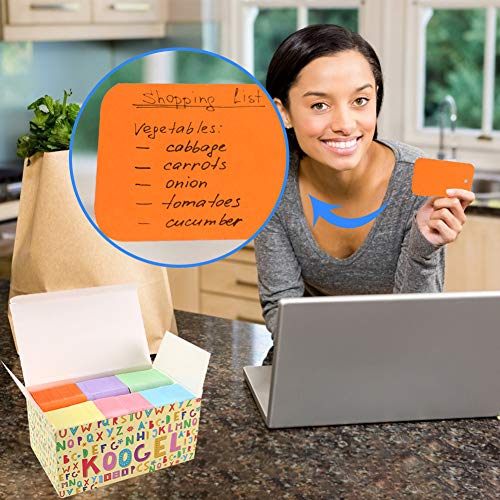 Koogel 1080 Pcs Colored Index Cards, 6 Kinds Colored Notecards Index Cards Flash Cards Blank for School Learning Memory Recipe Cards Children\'s Game