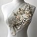 Crystal Floral Applique,Beaded,Sequined Embroidery Flower Lace Patch Delicate Addition for Prom Dresses Party Costumes Jeans Gold Color