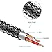 J&D 1/8 to 1/4 Stereo Cable, 3.5mm TRS to Dual 6.35mm TS Breakout Cable Y Splitter Cord for Amplifiers/Audio Mixer/Audio Recorder/MP3/MP4, Nylon Braid, Gold Plated Copper Shell, 15 Feet