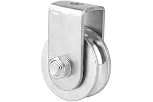 Single Pulley Block 300Kg/660lbs Loading Swivel Pulley Roller Crane Swivel Hook Duty Lifting Wheel for Wire Rope Cable Loadin