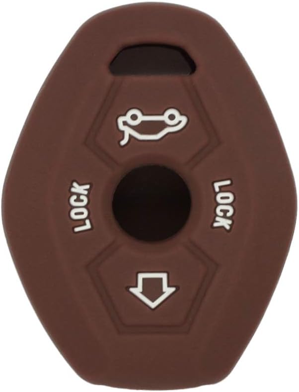 BROVACS Silicone Cover Protector Case Holder Skin Jacket Compatible with BMW 3 Button Remote Key Fob CV4902 Brown