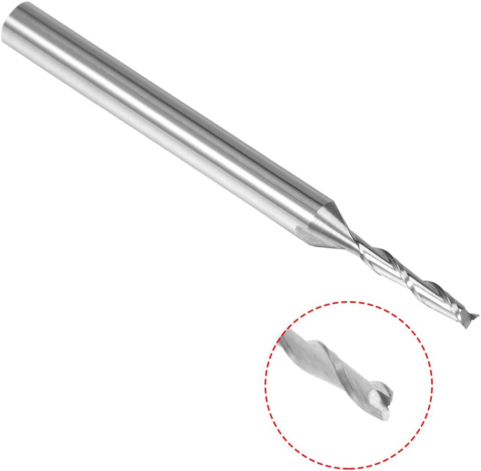 sourcingmap 1/8" Shank 1.5mm x 8mm Carbide End Mill CNC Router Bits 2 Flute Milling Bit for Acrylic PVC MDF Wood - Image 3