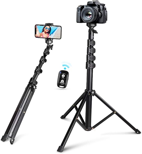 62” Selfie Stick Tripod, Integrated, Torjim Portable Phone