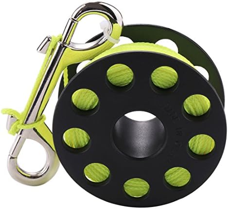 KANEED Compact Diving Finger Reel with 30m Nylon Braided Wire & Stainless Steel Bolt Clip