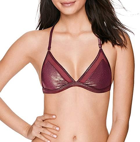 Victorias Secrets Ruby Pink Shine & Mesh Triangle Bralette Medium