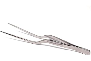 Multi Purpose Kitchen Tweezers with Precision Stainless Steel Tongs for Pince Culinary Cuisine Cooking and Plating Food by Ch