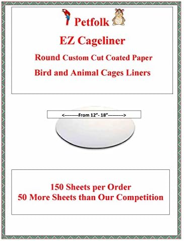 EZ Cage Bird and Animal Round Cut Coated Cage Liners Made In The USA (18")