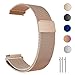 ZGS 18mm Smartwatch Band Replacement Strap Men & Women Milanese Loop Magnetic Clasp Mesh Stainless Steel Metal Bracelet Quick Release Watch Band (Rose Gold)