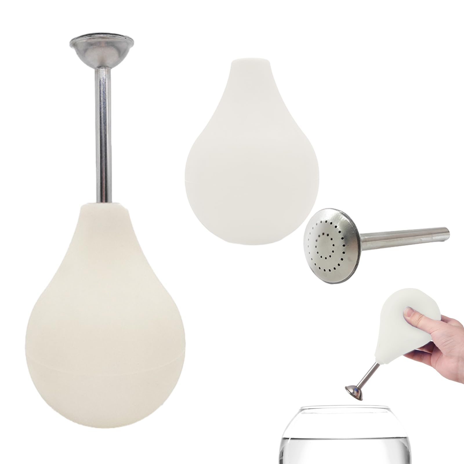 URROMA White Sprinkler Ball Brauser, 1 Piece Ball Brause Sprinkler for Wet Felting Sprinkler Felting Equipment Wet Felting Tools Water Wet Felting Water Sprinkler Supplies