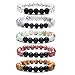 Bivei Beaded Bracelets, Natural Gem Stone Semi Precious Reiki Healing Crystals Handmade 8mm Round Beads Stretch Bracelet for Women Men