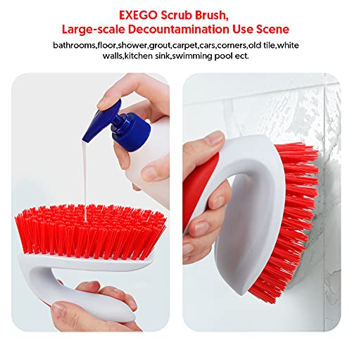 Carpet Scrub Brush Scrubber for Cleaning EXEGO Shower Cleaning Brush with Handle Bathroom Stiff