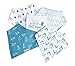 Organic Drool Bibs Bandana Bibs for Teething, Unisex Baby Bib Gift Set for Boys and Girls by Little Kims - 4-Pack Set (Frequent Flyer)