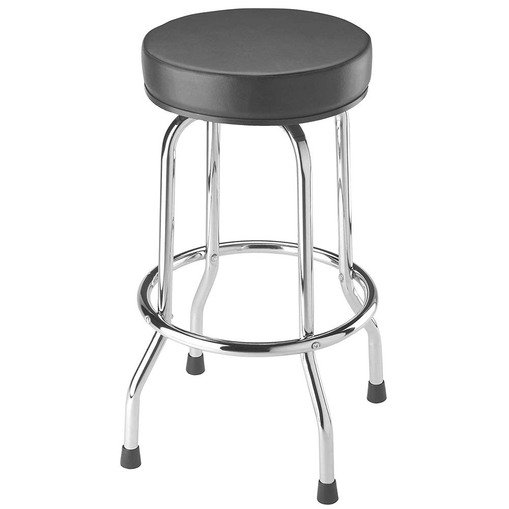 Torin Big Red Swivel Bar Stool / Shop Seat, Black