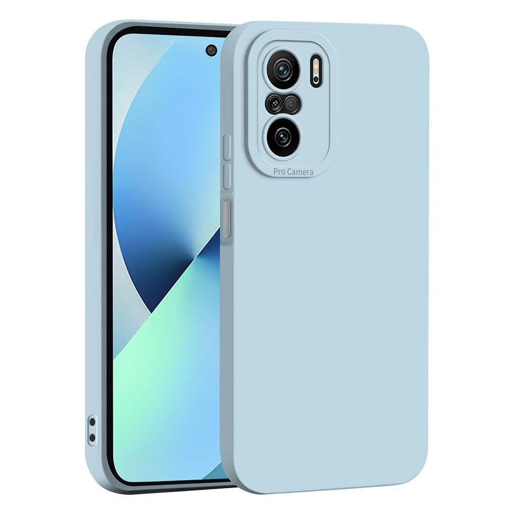SEAHAI Case for Xiaomi Poco F3/Xiaomi Mi 11i 5G, Ultra Thin Premium Soft Silicone Phone Cover with Thickened Camera Protection Design, Shockproof TPU Bumper Fashion Case Cover - Light Blue