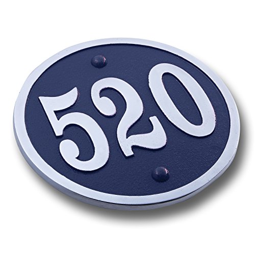House Number Address Plaque Modern Round Style. Cast Metal Personalised Yard Or Mailbox Sign With Oodles Of Color, Number And Letter Options. Handmade In England By The Metal Foundry Just For You