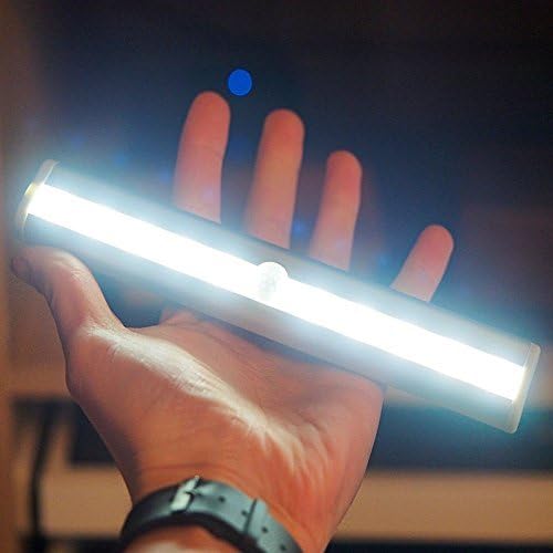 LED Closet Night Light, AOTOSOLO Closet Cabinet Battery Operated 10 LED Night Light Wireless Motion Sensor with Magnetic Strip, Stick-on Anywhere (Cool White)