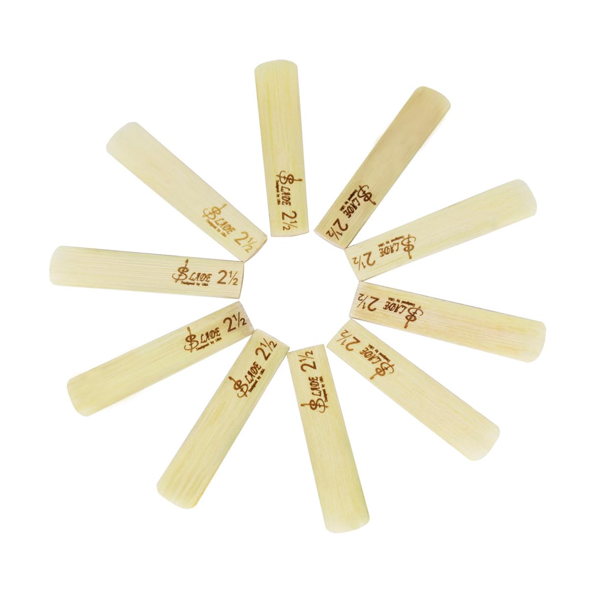 10PCS Saxophone Reeds 2.5 Alto Sax Reeds Thinner Reed Tip Strength 2.5 for Saxophone Alto