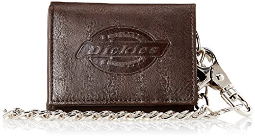 Dickies Men's Trifold Chain Wallet,Brown,One Size