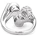 BOHG Jewelry Womens 18K White Gold Plated Cubic Zirconia Bead Love Promise Eternity Ring Wedding Band