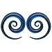 BodyJ4You Glass Snail Tapers Kit 2 Pieces Blue Dichroic Plugs 2G - 12mm