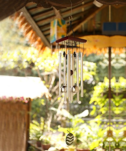 punada Premium Wind Chimes Outdoor, 22" Amazing Grace Wind Chimes for Outdoor Indoor Patio Garden Balcony, Beautiful Outdoor Decor (Silver)