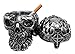 Atlantic Collectibles Crowned Greenman King Skull Decorative Cigarette Ashtray Figurine With Lid 4.25
