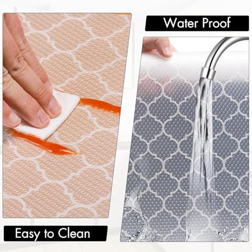 Shelf Liner for Kitchen(45×500cm) Non Adhesive Drawer Mats,Non-Slip Food Grade EVA Drawer Liner waterproof and oilproof cabinet liner for Shelf, Refrigerator, Counter Top, kitchen cabinets and Desk