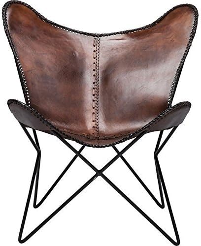 CS BROWN DARK TAN LEATHER ARM CHAIR STAR BUTTERFLY LEATHER BUTTERFLY CHAIR HOME DECOR - ONLY COVER