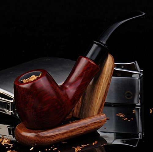 lifevv Red Ebony Wooden Tobacco Smoking Pipe with Accessories and Gift Package