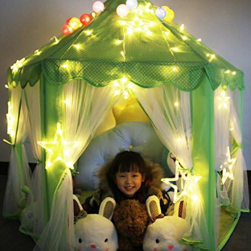 VANELIFE Princess Kids Play Tent, large Hexagon Dream Castle Indoor and Outdoor Children Play House, Green