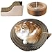 FIRIK Cat Scratcher Lounge - Bed Collapsible Corrugated Cardboard Scratching Toy Pad Lounge Round Bed - Foldable …
