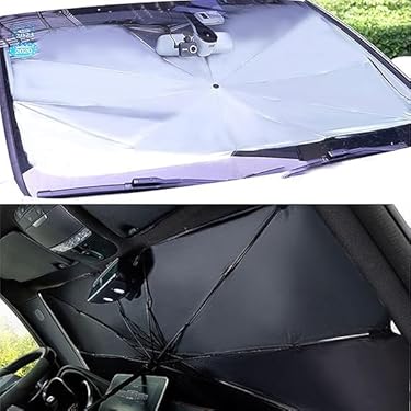 Umbrella Sun Shade For Car Windshield 57"x32", Upgrade Double Medium-57"x32
