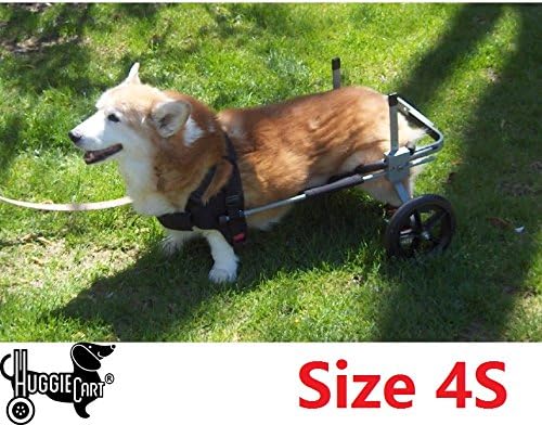 Dog Wheelchair for Dog 3-99 lbs. By Huggiecart. 8 Sizes to Select to Fit Your Dog (4S-Medium Short 40-70 lbs)