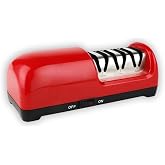 TK Professional Electric Knife Sharpener - Sharpen, Hone &amp; Polish - 3-Stage | 100% diamond abrasives; Precision angle guides &ndash; 15&deg; bevel; Non-slip base; For straight-edge knives