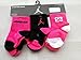 Nike 6 Pairs Infant Toddler Jumpman Jordan Socks, 12-24 Months, Black/Pink/White